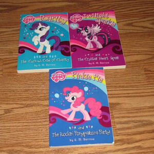MY LITTLE PONY Chapter Lot (3) books Lot~Rarity~Twilight Sparkle~Pinkie Pie